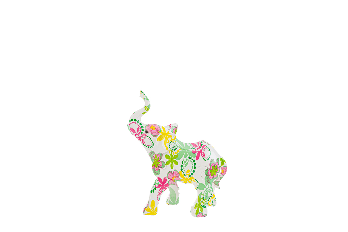 elefante resina flowercolor 17,5×6,5×22 cm. c/shopper 13697 - immagine 2