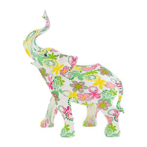 elefante resina flowercolor 28x11x34,5 cm.