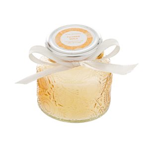 candela profumata col. ambra diam.9xh.8cm pz. 3 con shopper 13693