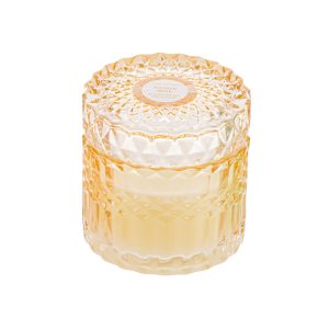 candela profumata col. ambra diam. 9xh.9cm pz. 3 con shopper 13694