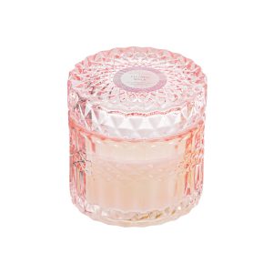 candela profumata col. rosa diam. 9xh.9cm pz. 3 con shopper 13694