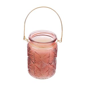 candela lanterna profumata col. rosa antico 10xh.13,5cm pz.3