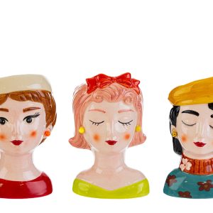 vaso ceramica girl 3 ass. 8,5×7,5xh.13 cm. Pz. 3