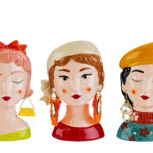 vaso ceramica girl 3 ass. 15,5x14xh.24 cm. Pz. 3