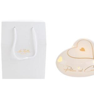 CUORE PORCELLANA LED BIANCO 9x11x5CM C/SHOPPER 13693 PZ. 4