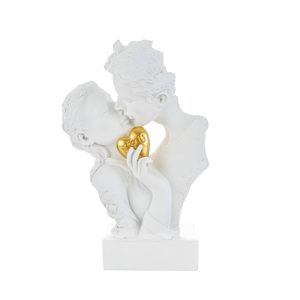 COPPIA BACIO RESINA 12,5x6xh.20CM C/SHOPPER 13893