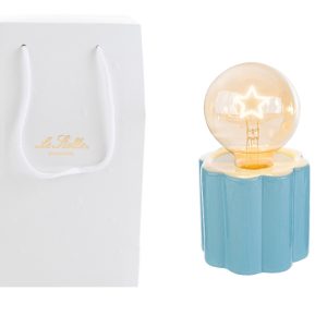 LAMPADA PORCELLANA LED COL.CELESTE 10xh.18CM C/SHOPPER 13893