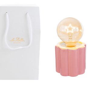 LAMPADA PORCELLANA LED COL.ROSA 10xh.18CM C/SHOPPER 13893
