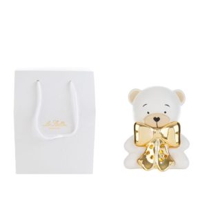 ORSETTO PORCELLANA LED 8x7xh.9,5CM BIANCO C/SHOPPER 13692 PZ. 4