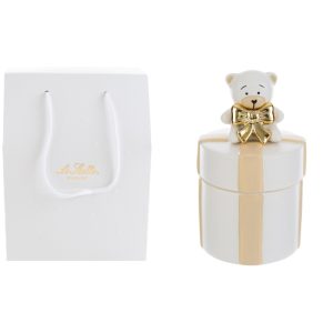 SCATOLA ORSETTO PORCELLANA 9x9xh.15CM BIANCO C/SHOPPER 13694 PZ. 2