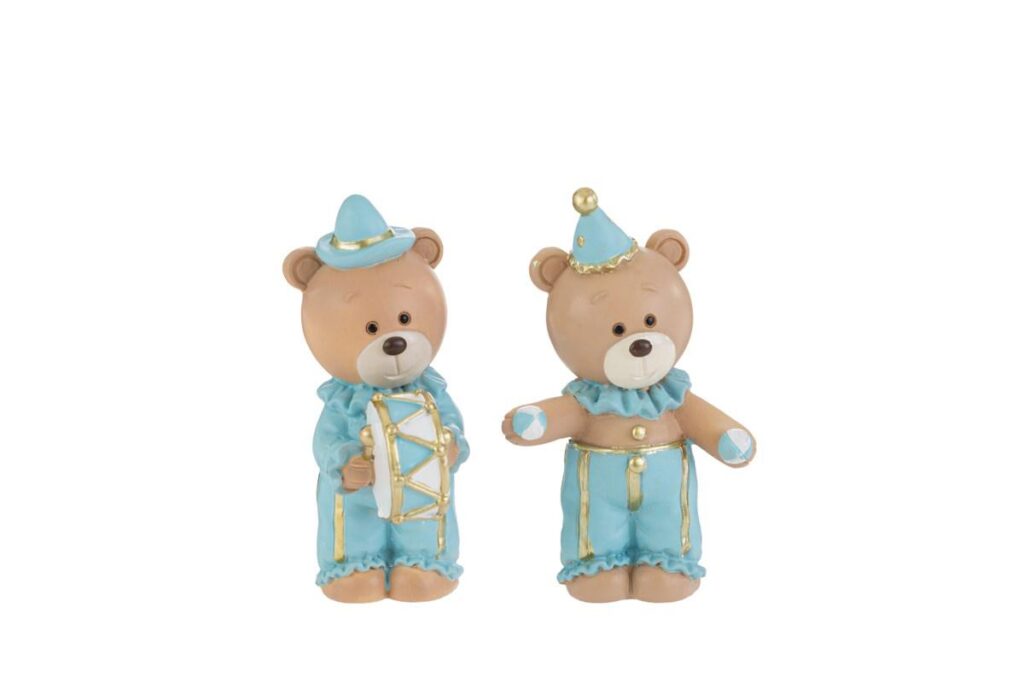 ORSETTO RESINA CELESTE 2 ASS. 4,5×3,5xh.8,5CM PZ 12 - immagine 2