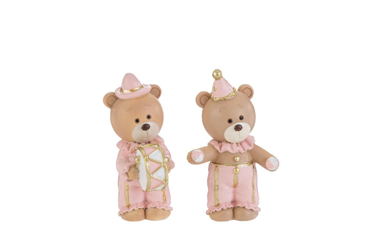 ORSETTO RESINA ROSA 2 ASS. 4,5×3,5xh.8,5CM PZ 12