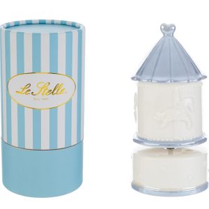 CARILLON GIOSTRINA PORCELLANA CELESTE 8x8xh.16,5CM C/ASTUCCIO