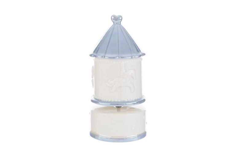 CARILLON GIOSTRINA PORCELLANA CELESTE 8x8xh.16,5CM C/ASTUCCIO - immagine 3