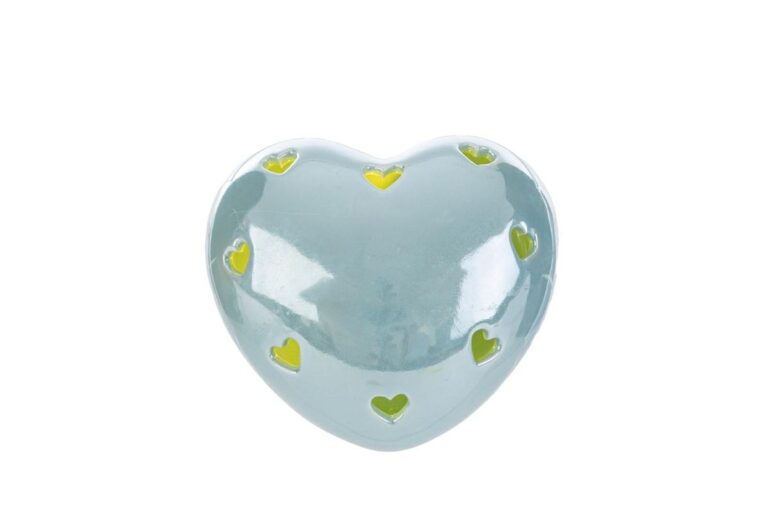 CUORE LED PORCELLANA CELESTE 8x8xh.5CM C/SHOPPER 13692 PZ. 4