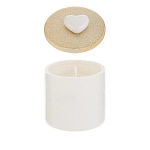 SCATOLA CANDELA SOIA PORCELLANA BIANCA 6,5×6,5xh.7CM C/ASTUCCIO