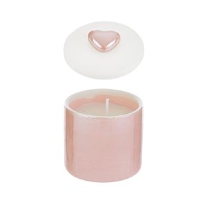 SCATOLA CANDELA SOIA PORCELLANA ROSA 6,5×6,5xh.7CM C/ASTUCCIO