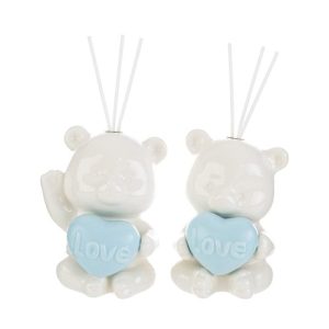 PROFUMATORE ORSETTO CUORE POR.CELESTE 2ASS.9,5x9xh.13CM C/ASTUCCIO PZ. 2