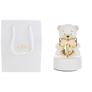 CARILLON ORSETTO PORCELLANA 9xh.14CM BIANCO C/SHOPPER 13694