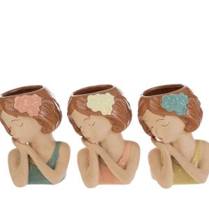 VASO CERAMICA GIRL 3 ASS. 9x8xh.12 CM C/SHOPPER 13892 PZ. 3