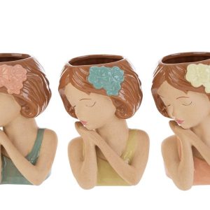 VASO CERAMICA GIRL 3 ASS. 11,5×10,5xh.15,5 CM C/SHOPPER 13893 PZ. 3