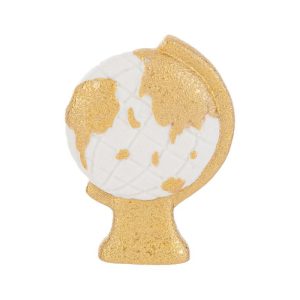 CALAMITA MAPPAMONDO PORCELLANA ORO 5×7 CM. PZ. 12