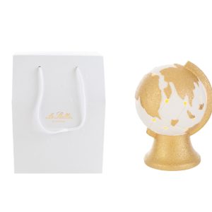 MAPPAMONDO LED PORCELLANA ORO 8x7xh.10 CM C/SHOPPER 13692 PZ. 4