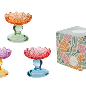 ALZATINA VETRO COLORATO 3 ASS.9,5xh.9CM PZ. 3