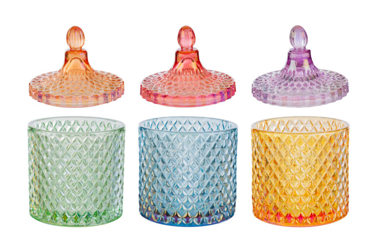 SCATOLA VETRO COLORATO 3 ASS.11xh.18CM PZ. 3 - immagine 3