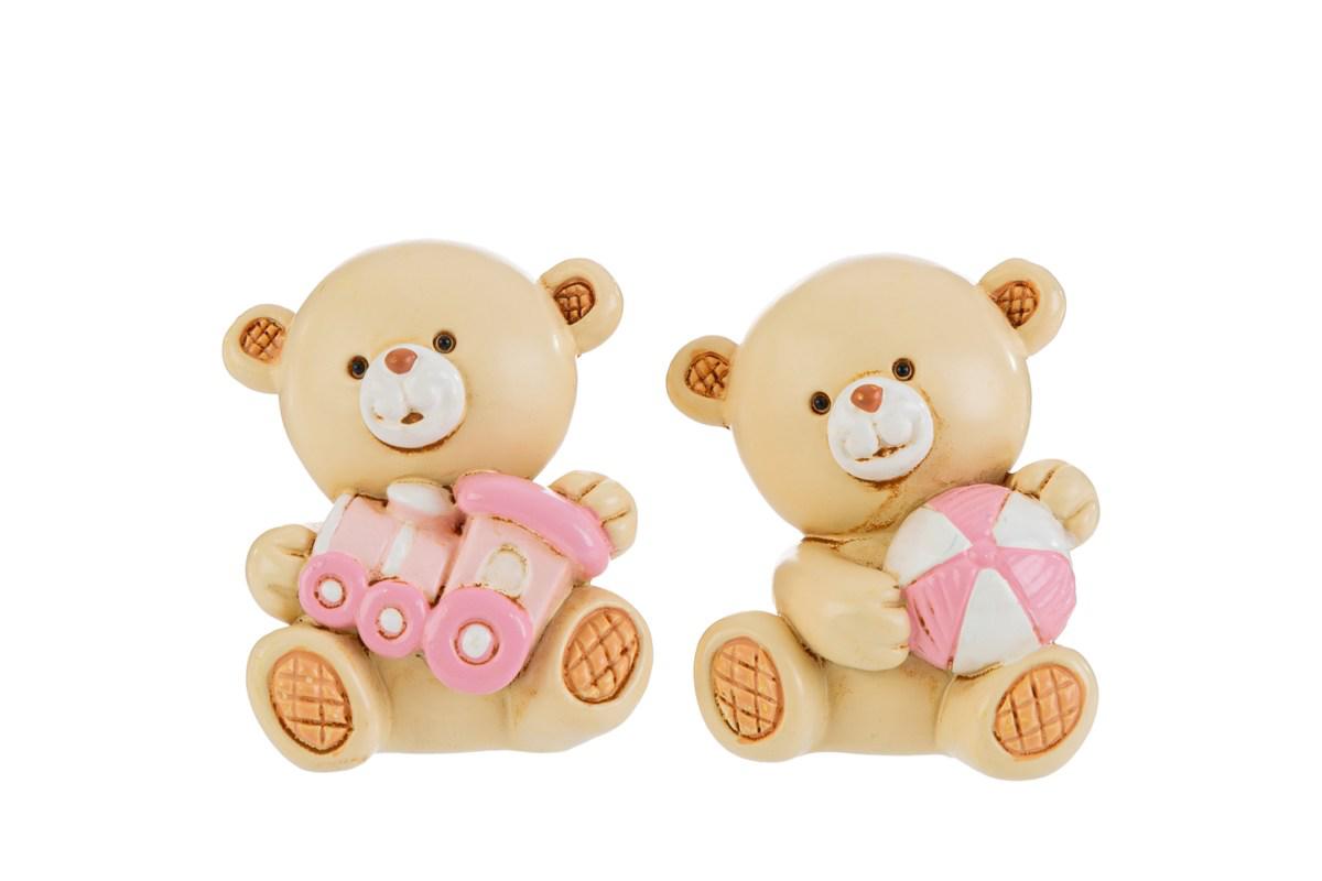 ORSETTO RESINA ROSA 2 ASS.3x4xh.5,5 CM. PZ. 12 - immagine 2