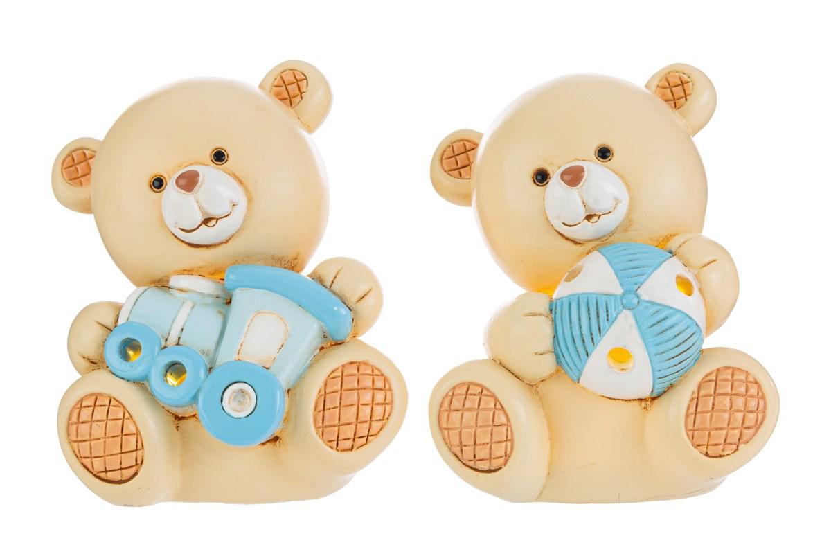 ORSETTO LED RESINA ROSA 2 ASS.6x8xh.9 CM. PZ. 2 - immagine 3