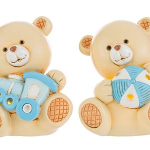 ORSETTO LED RESINA CELESTE 2 ASS.6x8xh.9 CM. PZ. 2