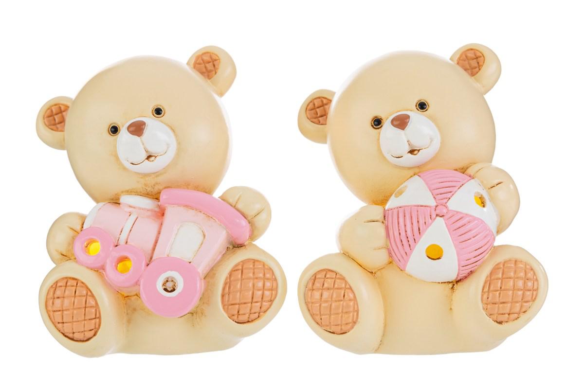 ORSETTO LED RESINA CELESTE 2 ASS.6x8xh.9 CM. PZ. 2 - immagine 3