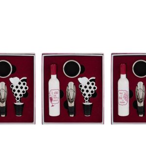 SET 4 PZ ACCESSORI VINO C/ASTUCCIO 3 ASSORTITI PZ. 3