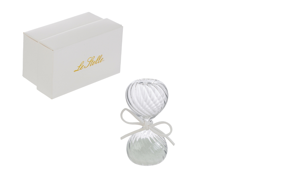 CLESSIDRA VETRO COL. BIANCO 8CM C/ASTUCCIO - immagine 2