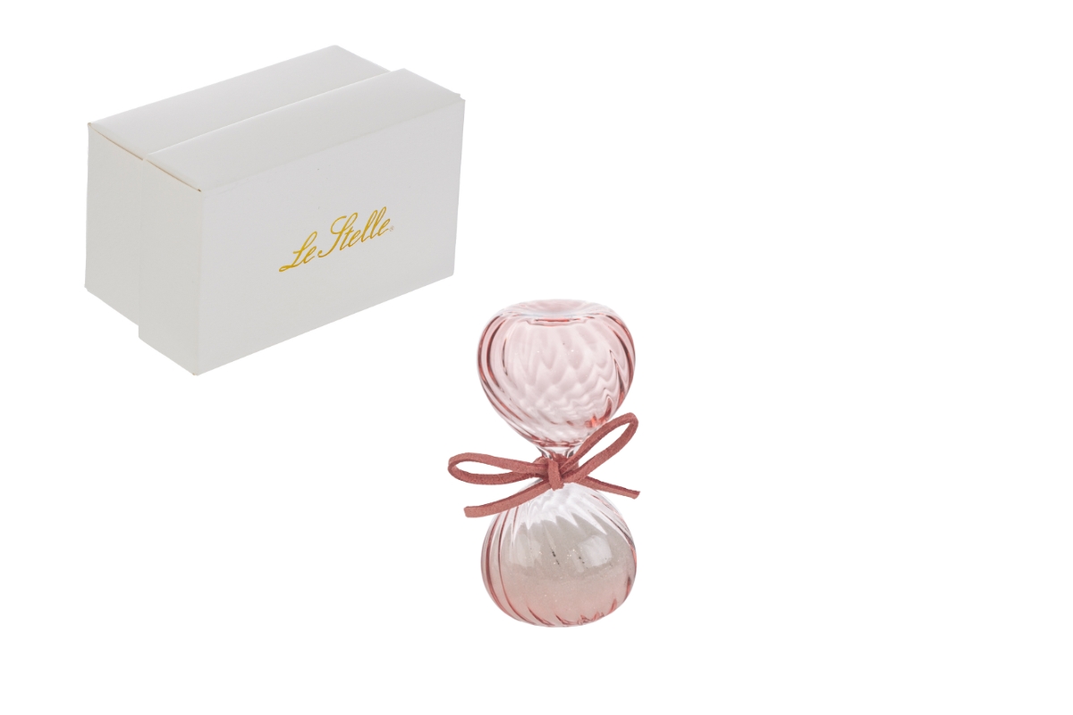 CLESSIDRA VETRO COL. ROSA 8CM C/ASTUCCIO - immagine 2