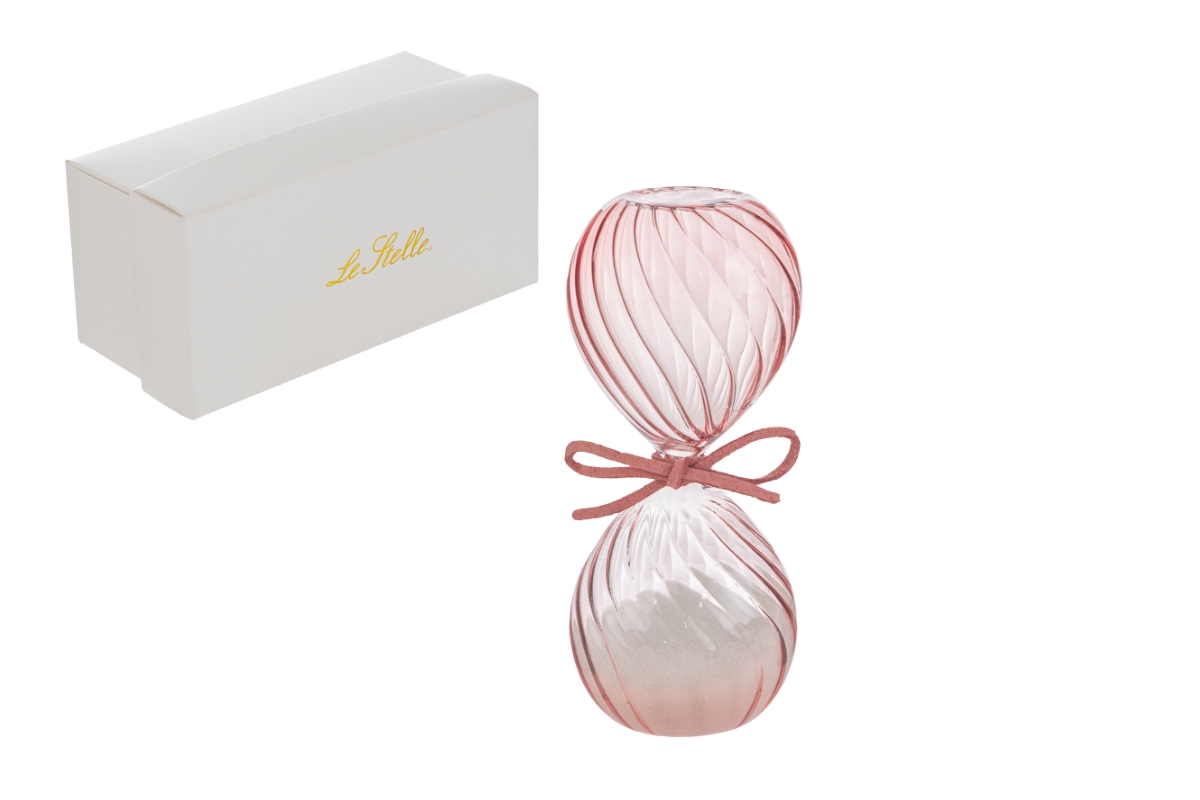 CLESSIDRA VETRO COL. ROSA 12CM C/ASTUCCIO