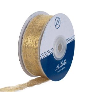 NASTRO CHIFFON LAMINATO ORO 25mmx20Mt