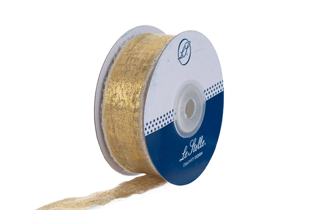 NASTRO CHIFFON LAMINATO ORO 25mmx20Mt