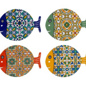 POGGIAPENTOLA PESCIOLINO CERAMICA 4 ASS.15x20CM C/ASTUCCIO PZ. 4