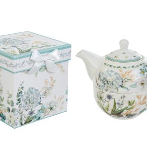 SET TEIERA ARIA DI PROVENZA PORCELLANA C/ASTUCCIO 14×14,5 CM.