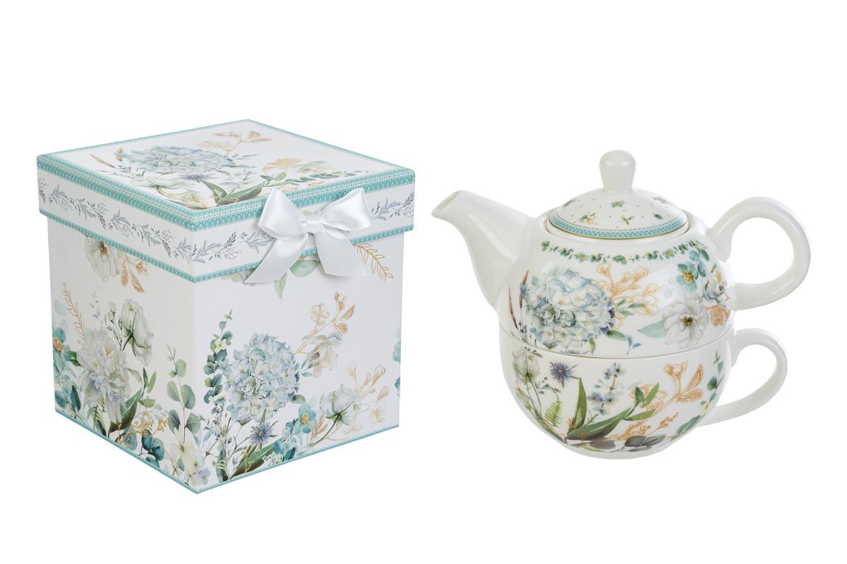 SET TEIERA ARIA DI PROVENZA PORCELLANA C/ASTUCCIO 14×14,5 CM.