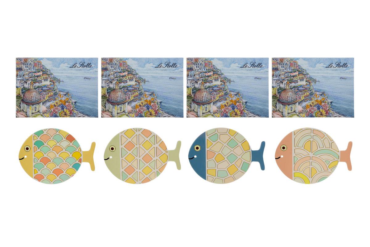 POGGIAPENTOLA PESCIOLINO CERAMICA 4 ASS.15×20 CM. C/ASTUCCIO - immagine 2