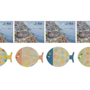 POGGIAPENTOLA PESCIOLINO CERAMICA 4 ASS.21×28 CM. C/ASTUCCIO PZ. 4