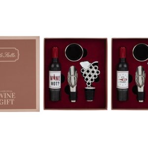 SET 4 PZ ACCESSORI VINO WINE TIME C/ASTUCCIO 2 ASS. PZ. 2