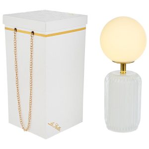 LAMPADA VETRO BIANCA d.10xh.25CMC/BOX-ROSE 189005