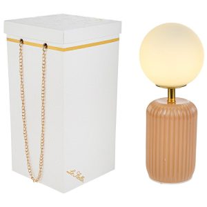 LAMPADA VETRO BEIGE d.10xh.25CMC/BOX-ROSE 189005