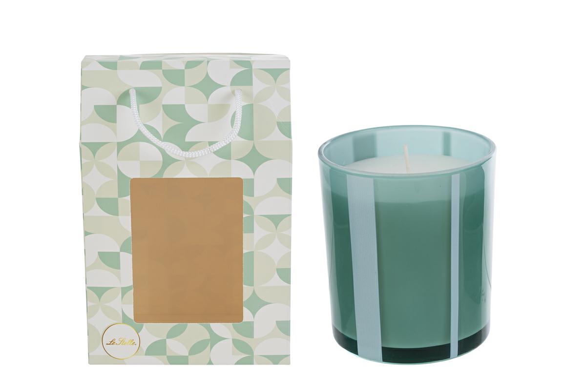 CANDELA VETRO VERDE 9x9xh.10CM C/SHOPPER 156639 - immagine 2