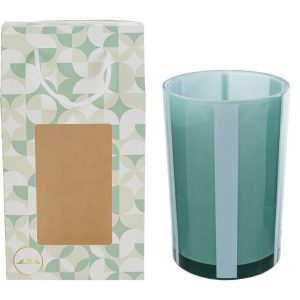 VASO VETRO VERDE 12x12xh.18CM C/SHOPPER 156640