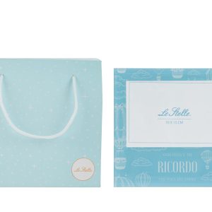 P/FOTO VETRO CELESTE 18x17CM C/SHOPPER 156641